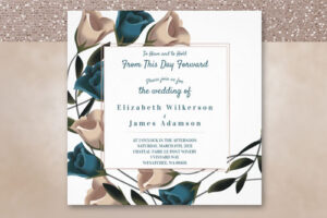 elegant teal green floral summer wedding invitations teal beige roses leafy