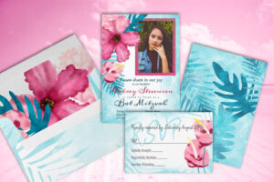 pink-tropical-teal-greenery-bat-mitzvah-invitations