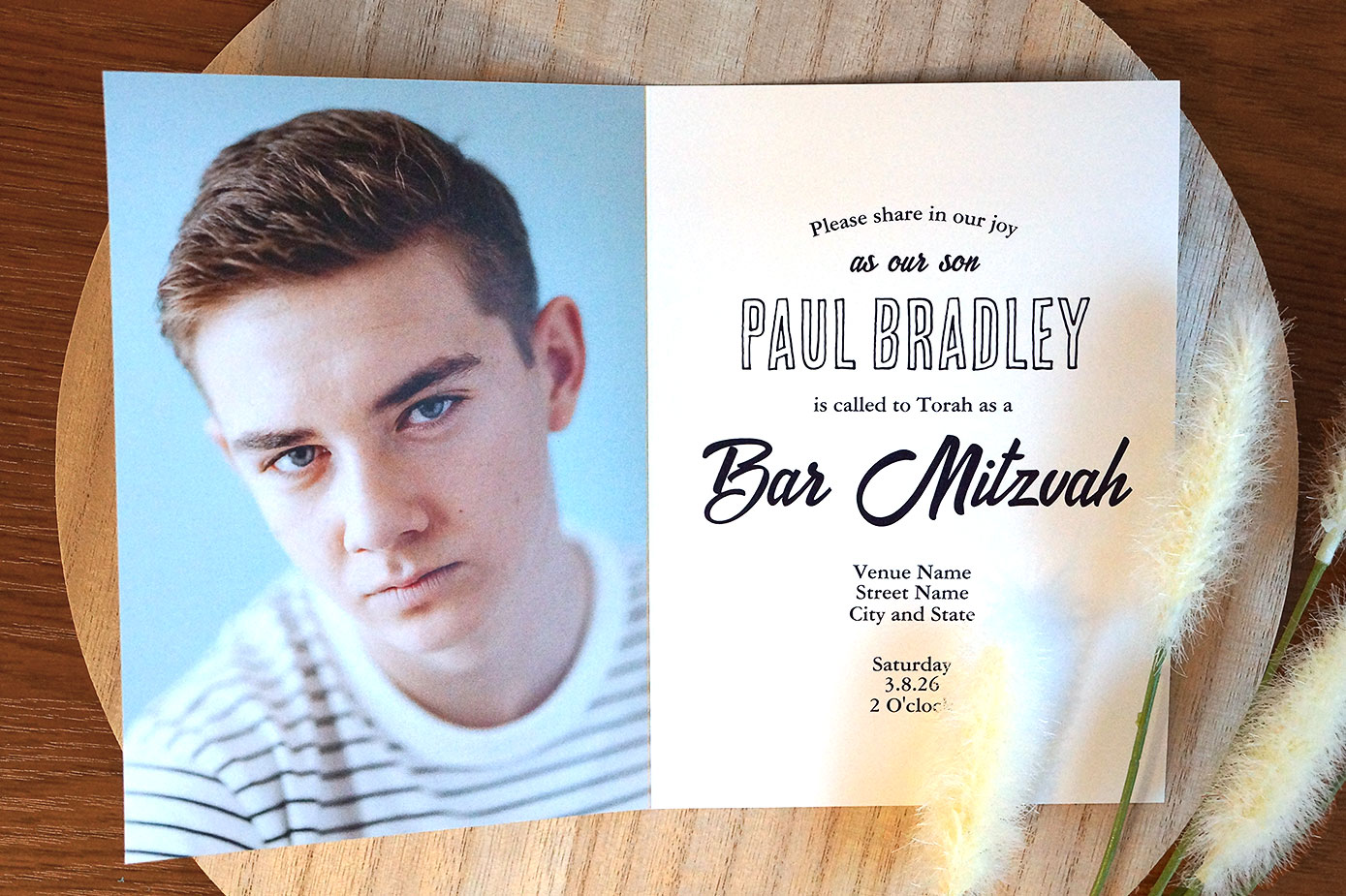 photo invitation templates for bar mitzvah